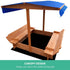 Keezi Kids Sandpit Wooden Sandbox Sand Pit with Canopy Foldable Seat Toys 120cm - Outdoorium