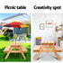Keezi Kids Wooden Picnic Table Set with Umbrella - Outdoorium