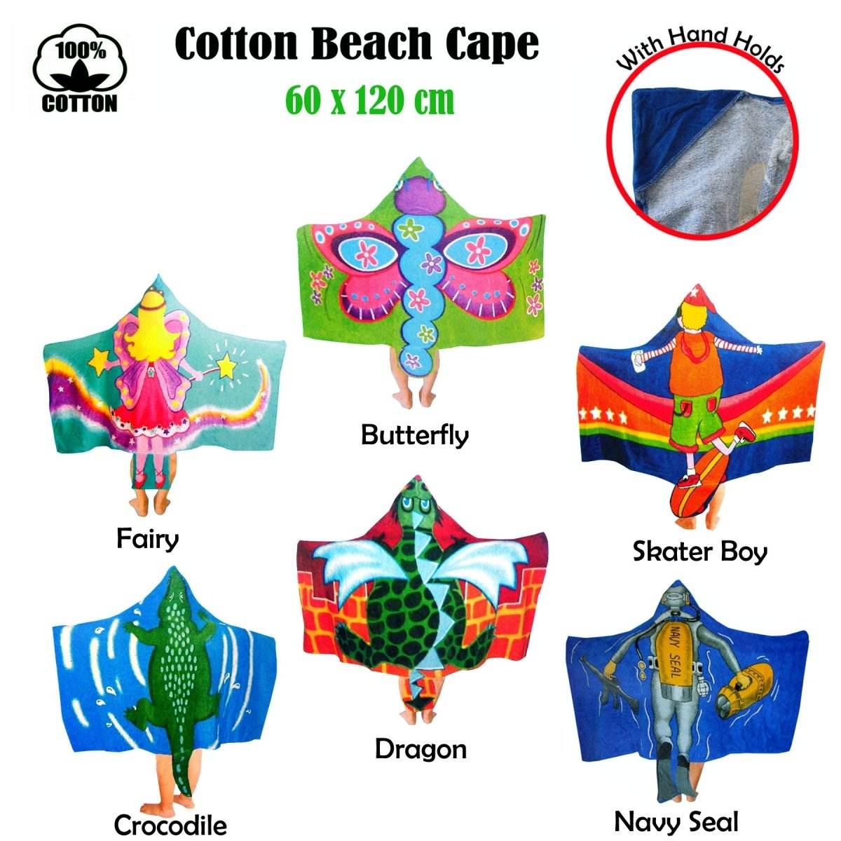 Kids Cotton Velour Beach Cape Fairy - Outdoorium