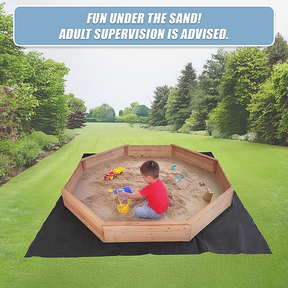 Kids Sand Pit Large Octagonal Wooden Sandpit - Outdoorium