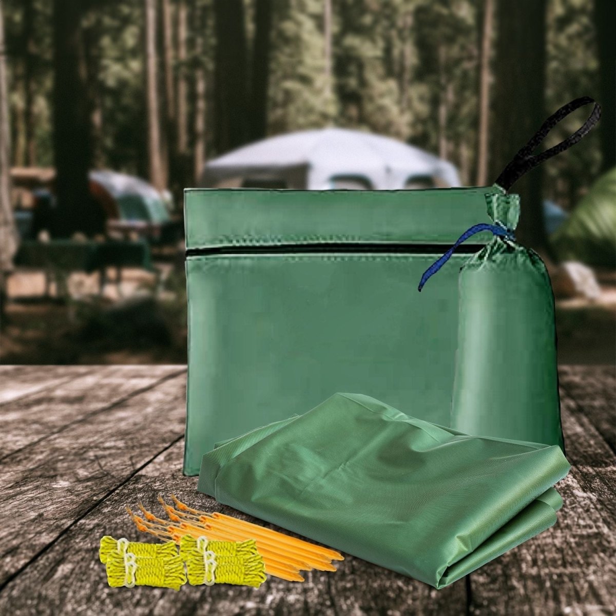 KILIROO 3X4m Large Waterproof Camping Tarp Tent (Forest Green) - Outdoorium