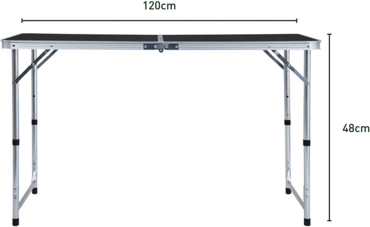 KILIROO Camping Table 120cm Black (With 4 Chair) - Outdoorium