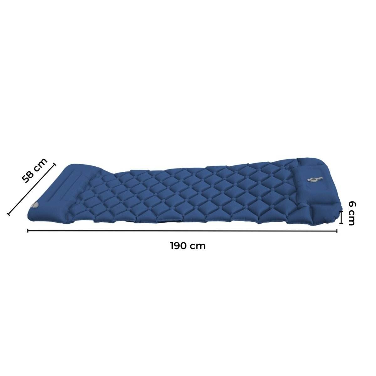 KILIROO Inflatable Camping Sleeping Pad with Pillow (Navy Blue) - Outdoorium