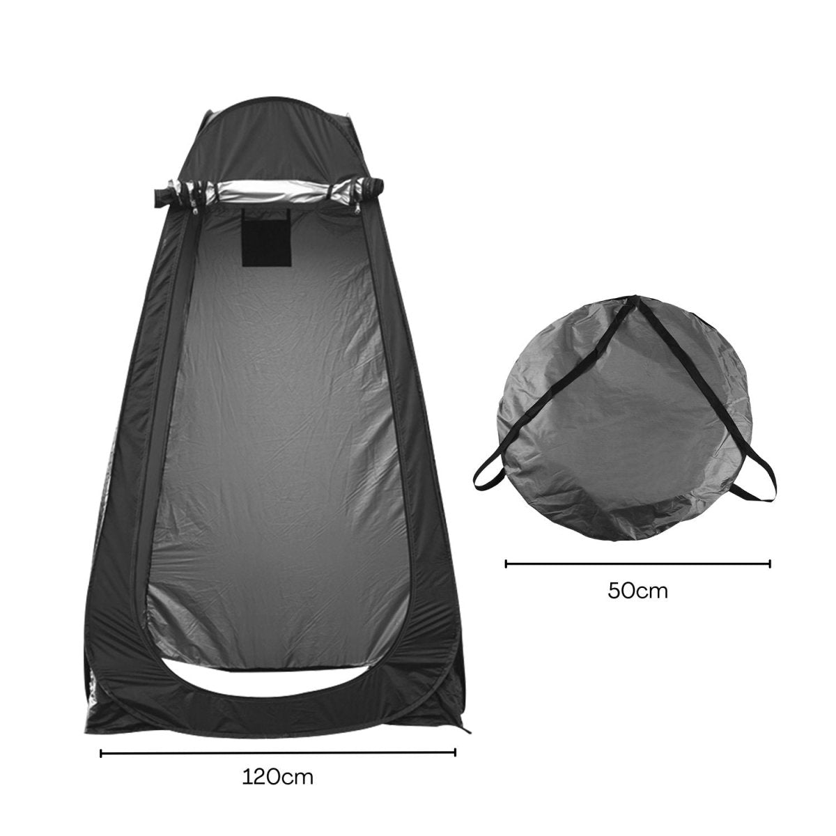 KILIROO Shower Tent with 2 window (Black) - Outdoorium