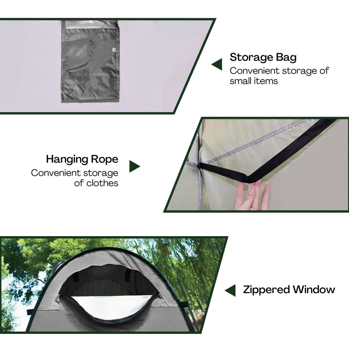 KILIROO Shower Tent with 2 window (Black) - Outdoorium