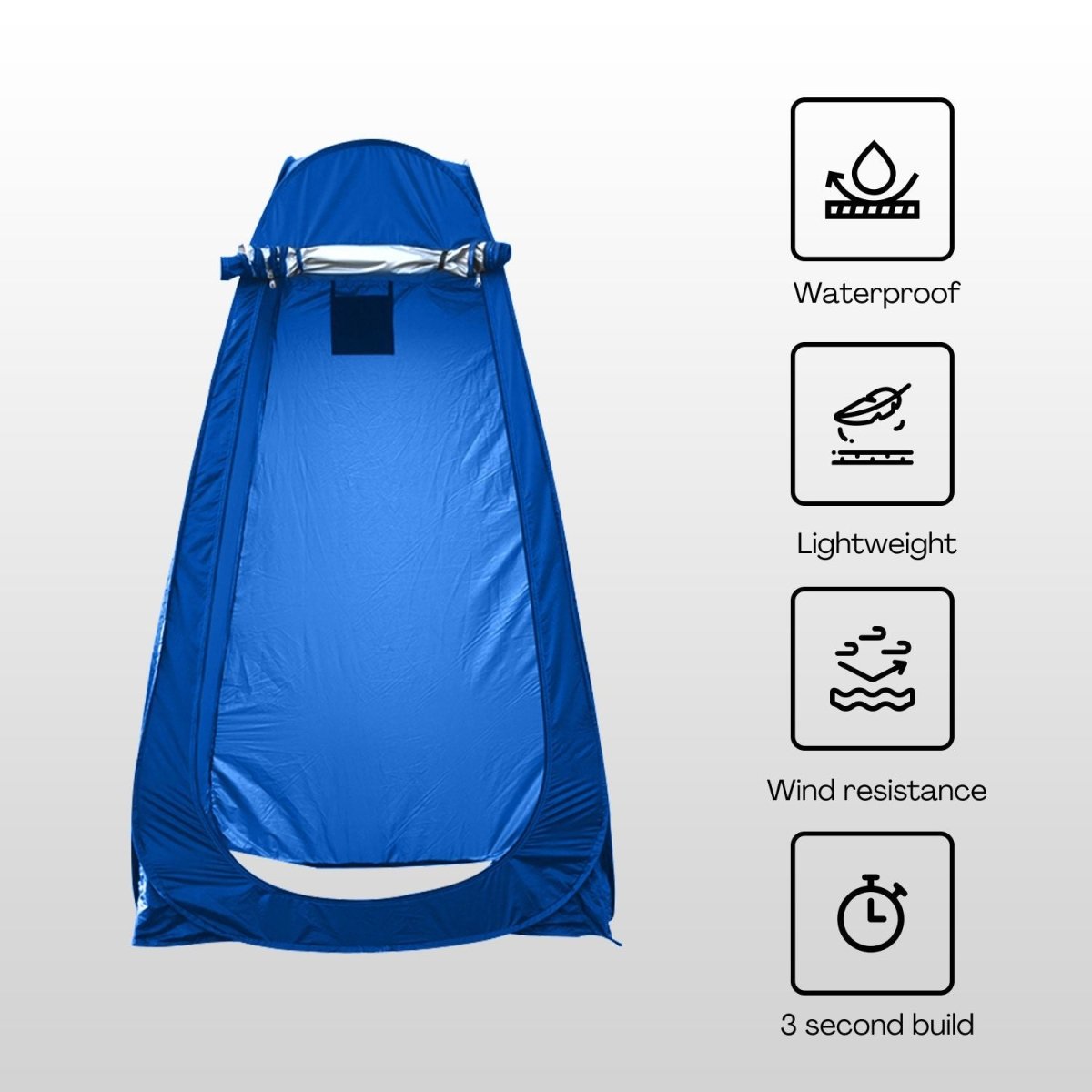 KILIROO Shower Tent with 2 window (Dark Blue) - Outdoorium