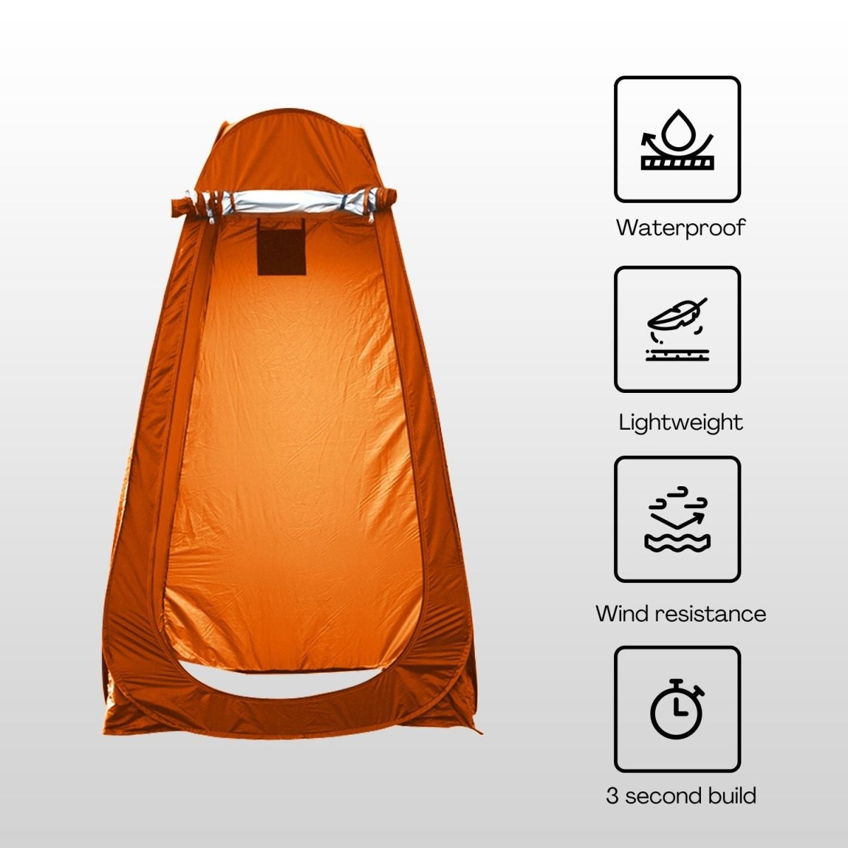 KILIROO Shower Tent with 2 Window (Orange) - Outdoorium