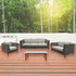 Lara 3 Seater Outdoor Sofa Rattan Wicker Lounge Light Grey - Outdoorium
