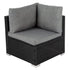 Large Modular Outdoor Ottoman Lounge Set in Black | Outdoorium