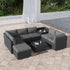 Large Modular Outdoor Ottoman Lounge Set in Black | Outdoorium