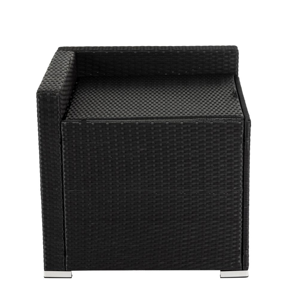 Large Modular Outdoor Ottoman Lounge Set in Black | Outdoorium