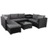 Large Modular Outdoor Ottoman Lounge Set in Black | Outdoorium