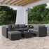 Large Modular Outdoor Ottoman Lounge Set in Black | Outdoorium