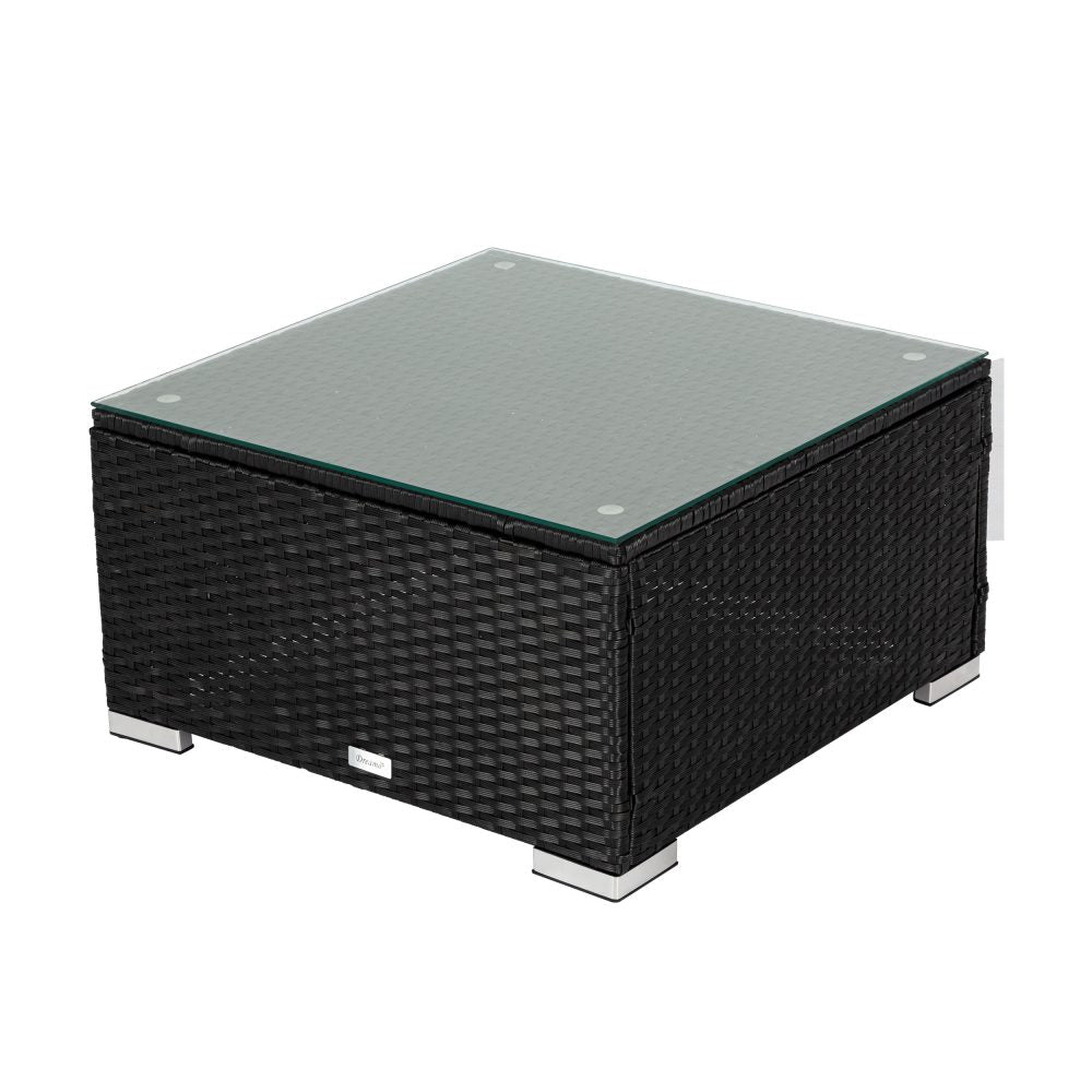 Large Modular Outdoor Ottoman Lounge Set in Black | Outdoorium