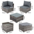 Large Modular Outdoor Ottoman Lounge Set in Black | Outdoorium