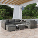 Large Modular Outdoor Ottoman Lounge Set in Grey | Outdoorium
