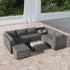 Large Modular Outdoor Ottoman Lounge Set in Grey | Outdoorium