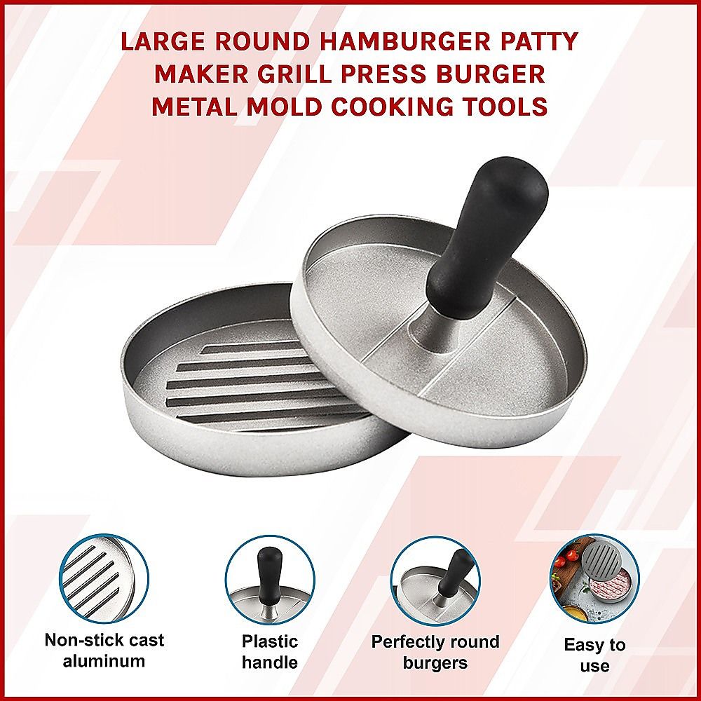 Large Round Hamburger Patty Maker Grill Press Burger Metal Mold Cooking Tools - product image 2
