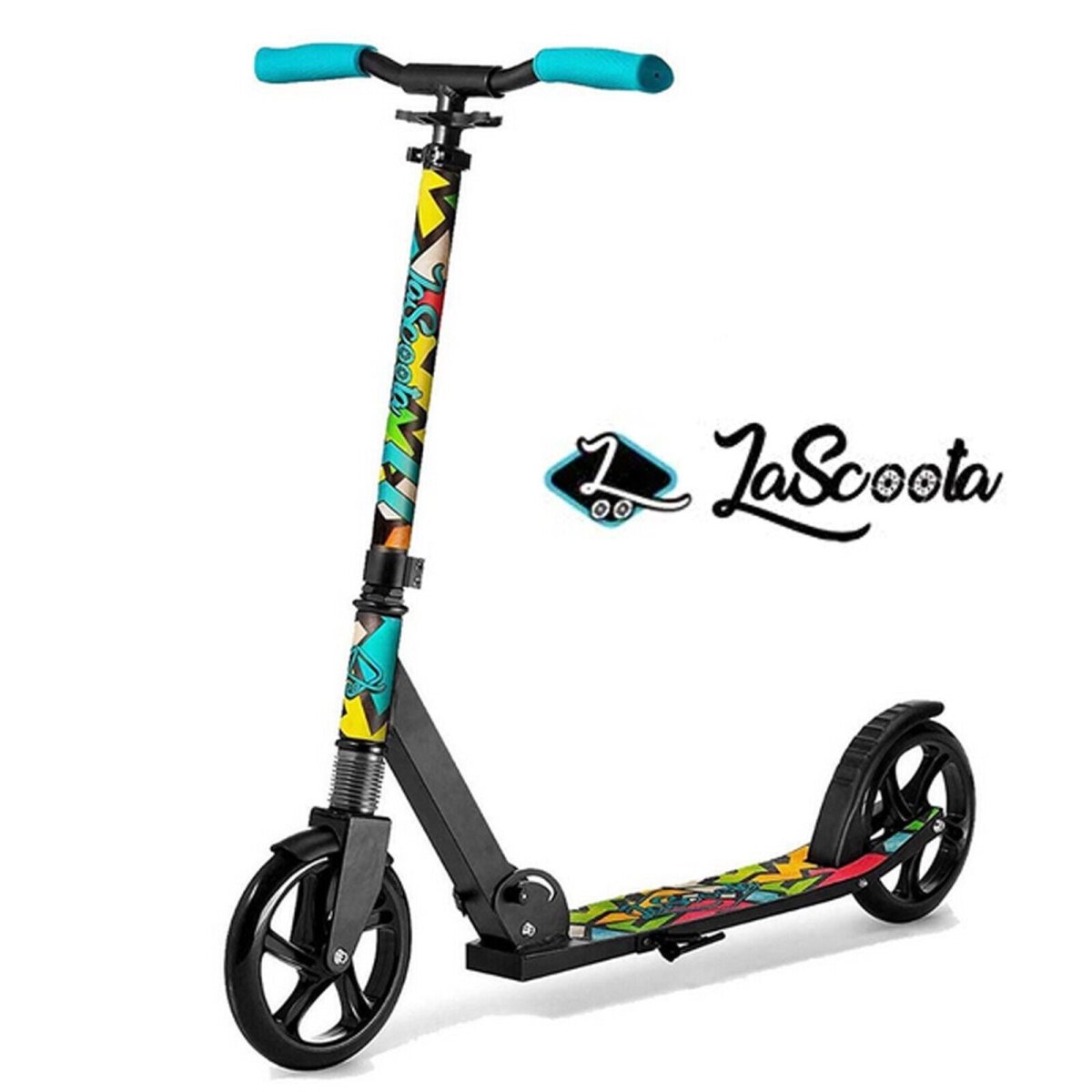 Lascoota Pulse Kick Push Commuter Scooter Teen Adult Graphic Black | Outdoorium