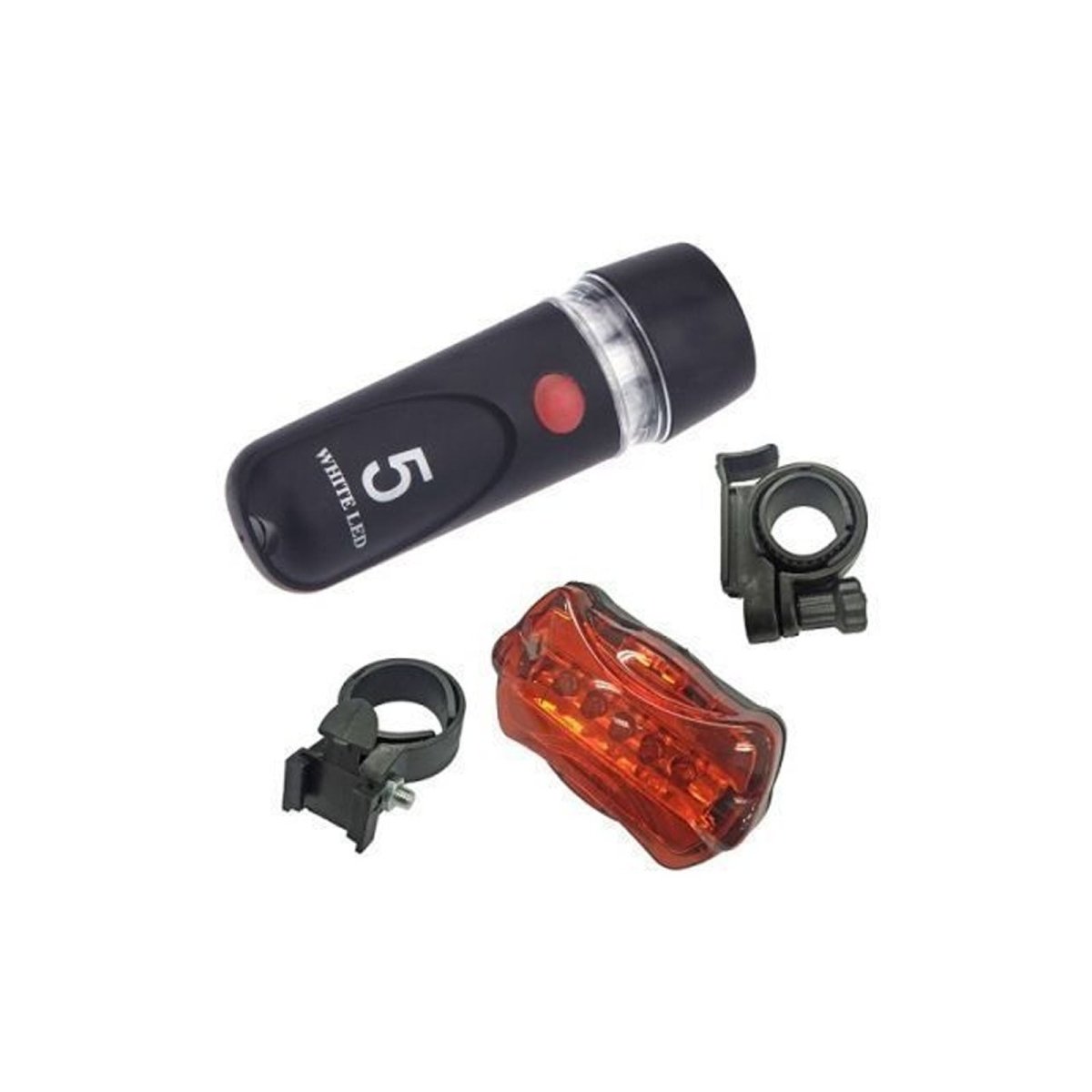 LED BIKE LIGHT SET Bicycle Front Rear Flashlight Torch Headlight Cycling - Outdoorium