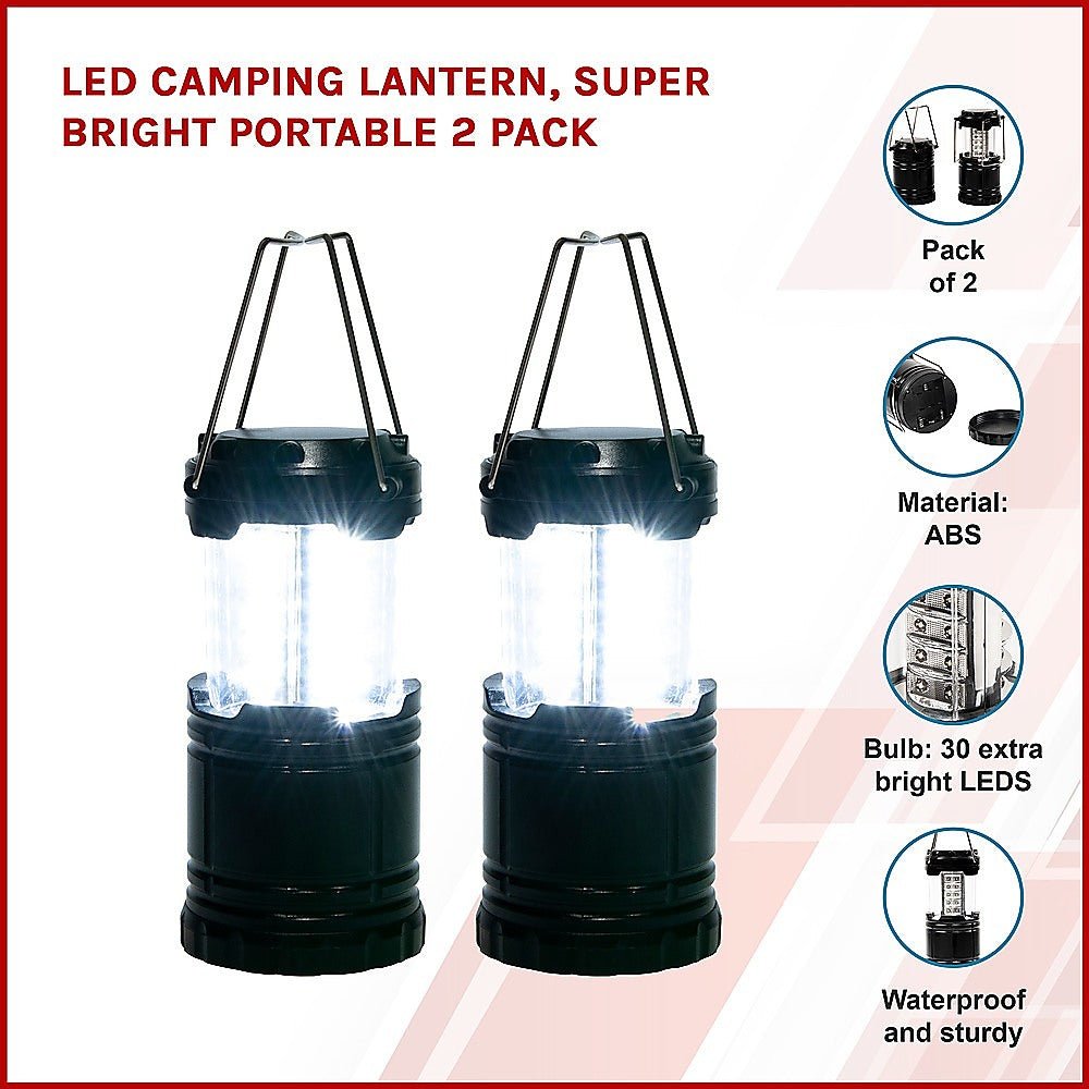 LED Camping Lantern, Super Bright Portable 2 Pack - Outdoorium