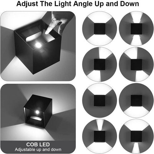 LED Wall Light Cube 12W Waterproof Outdoor Indoor Lighting Fixtures Cool - Outdoorium