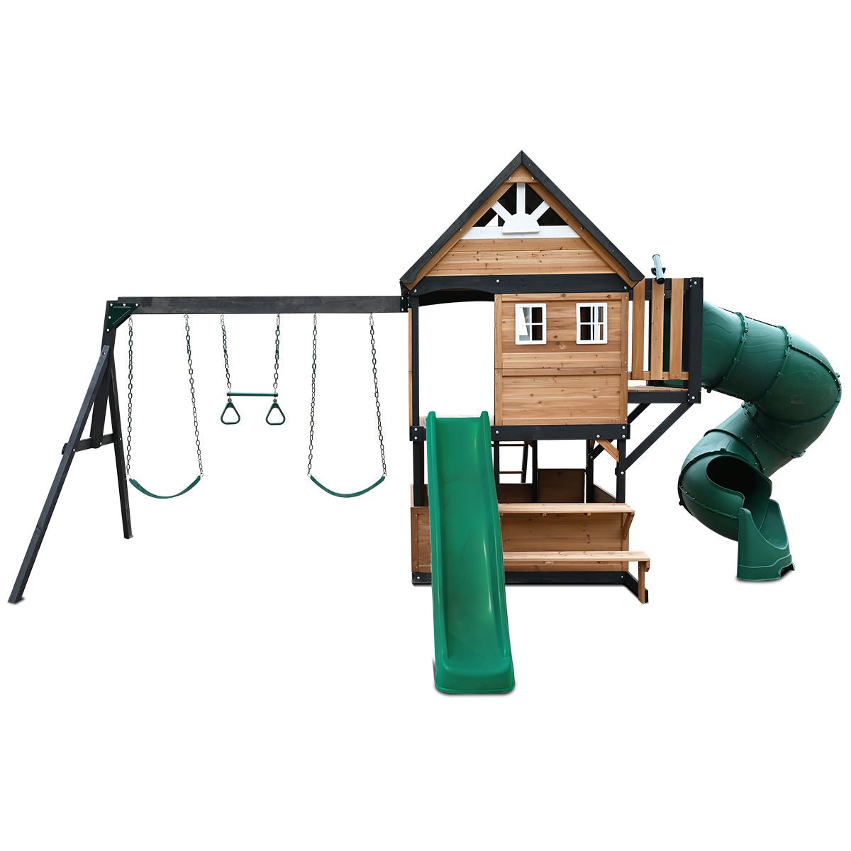 Lifespan Kids Claremont Swing Set & Play Centre with 2.2m Slide (Green) | Outdoorium