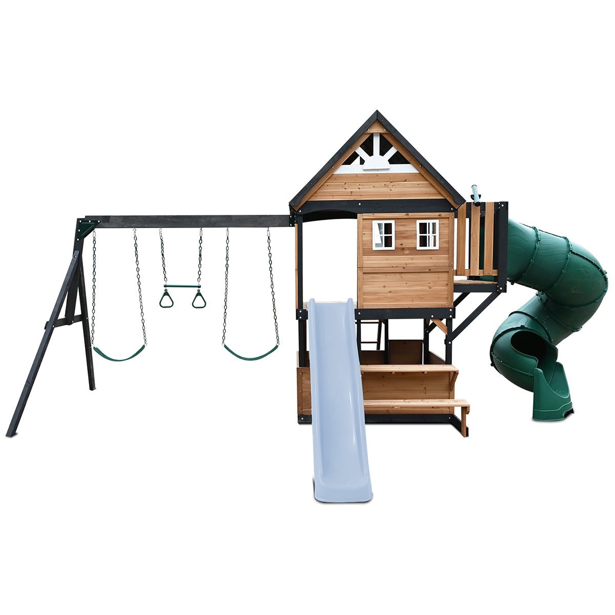 Lifespan Kids Claremont Swing Set & Play Centre with 2.2m Slide (Pastel Blue) | Outdoorium