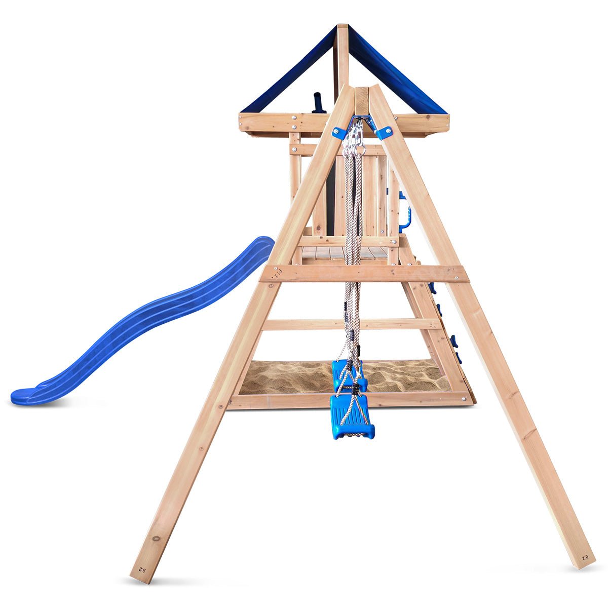 Lifespan Kids Hazelbrook Swing Set & Playground with 1.8m Slide (Blue) | Outdoorium