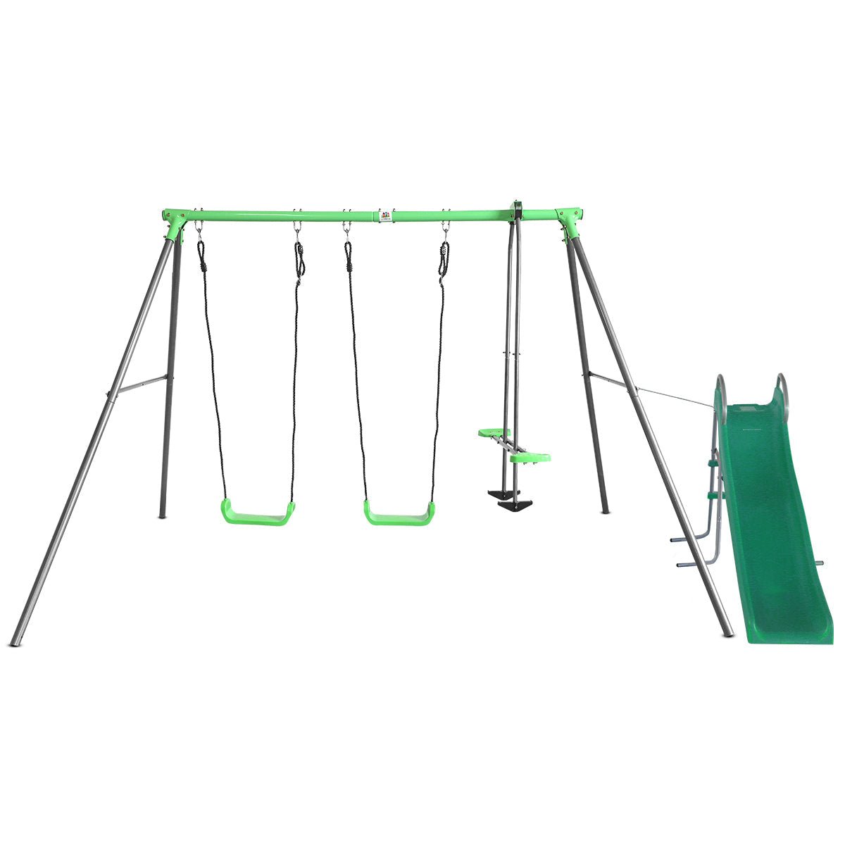 Lifespan Kids Hurley 2 Metal Swing Set with Slide - Outdoorium