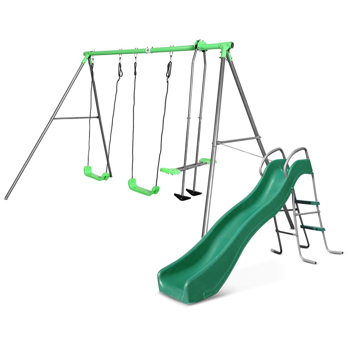 Lifespan Kids Hurley 2 Metal Swing Set with Slide - Outdoorium