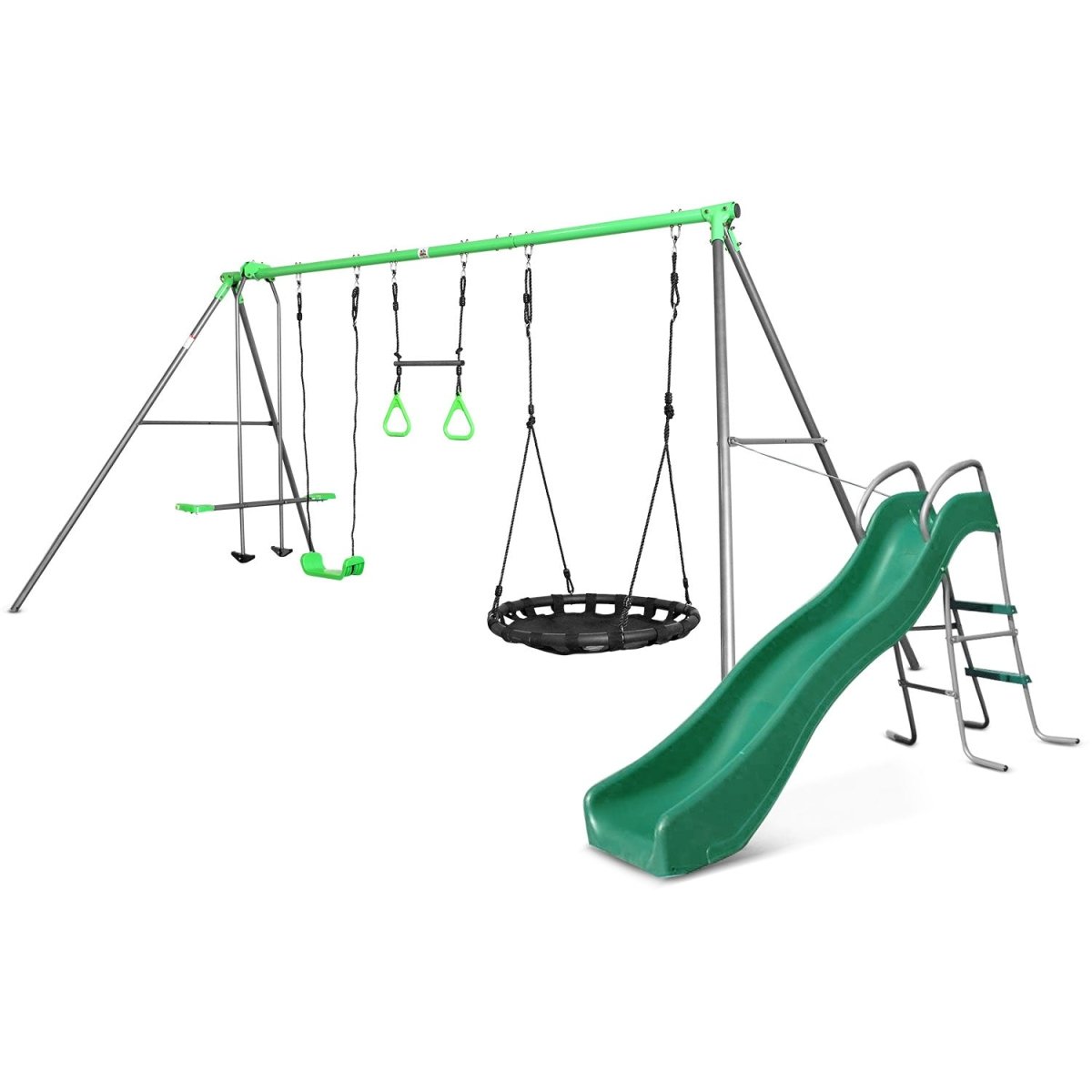 Lifespan Kids Lynx 4 Station Swing Set with Slippery Slide - Outdoorium