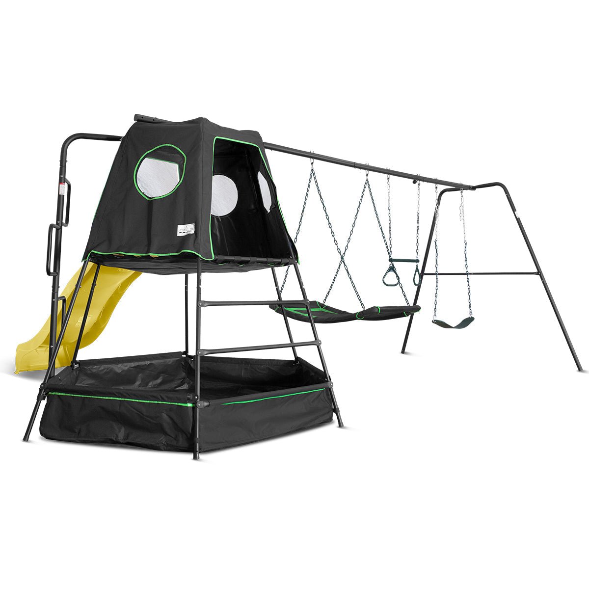 Lifespan Kids Pallas Play Tower with Metal Swing Set in Yellow Slide - Outdoorium