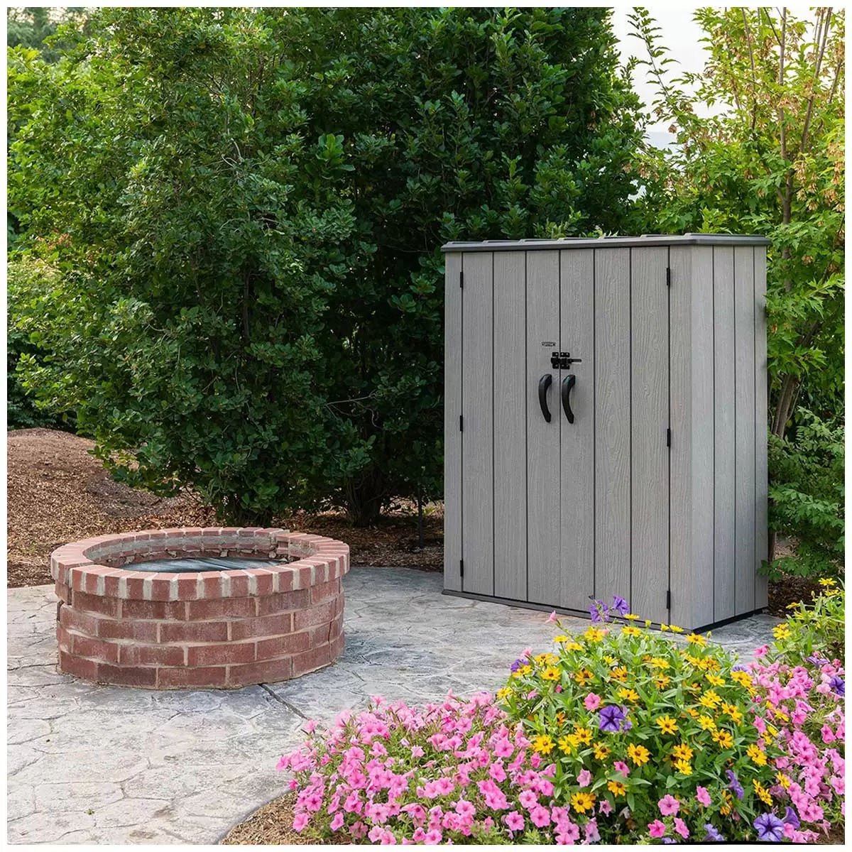 Lifetime Vertical Shed With Shelves | Outdoorium