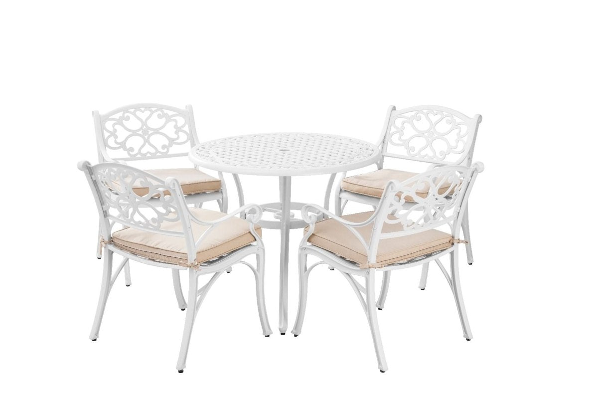 Marco Aluminium 5 Pce Setting(CAT - 090 white + 2x CAC - 042 white) | Outdoorium