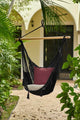 Mayan Legacy Extra Large Outdoor Cotton Mexican Hammock Chair in Black Colour | Home & Garden > Hammocks