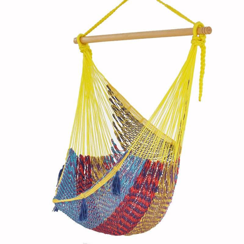 Mayan Legacy Extra Large Outdoor Cotton Mexican Hammock Chair in Confeti Colour | Outdoorium
