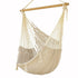 Mayan Legacy Extra Large Outdoor Cotton Mexican Hammock Chair in Cream Colour - Outdoorium