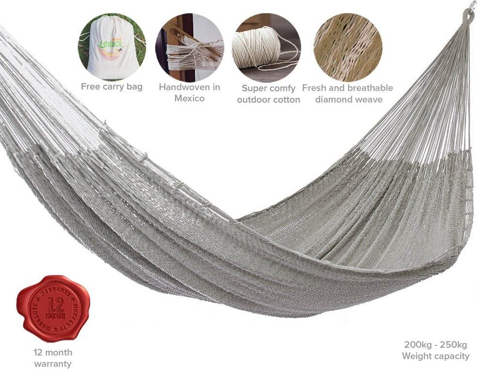 Mayan Legacy Queen Size Outdoor Cotton Dream Sands Hammock in Jardin Colour - Outdoorium