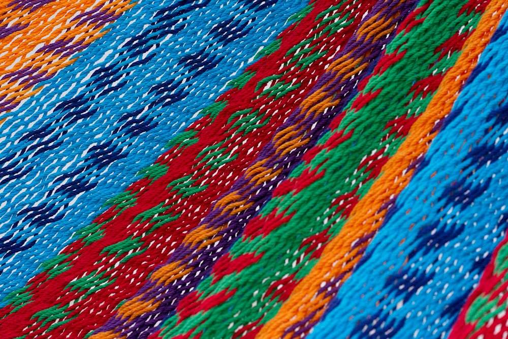 Mayan Legacy Queen Size Outdoor Cotton Mexican Hammock in Colorina Colour - Outdoorium