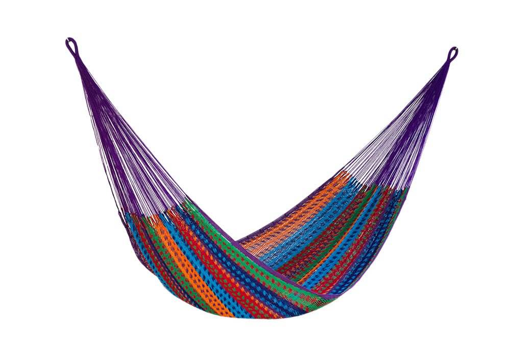 Mayan Legacy Queen Size Outdoor Cotton Mexican Hammock in Colorina Colour - Outdoorium