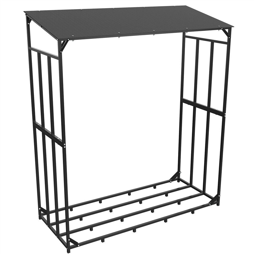 Metal Log Storage Shed Outdoor Firewood Rack Holder | Outdoorium