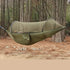 Military Green Outdoor Camping Hammock with Mosquito Net, Anti - Tip Nylon Fabric, Single/Double Person Quick - Setup Hammock - Outdoorium