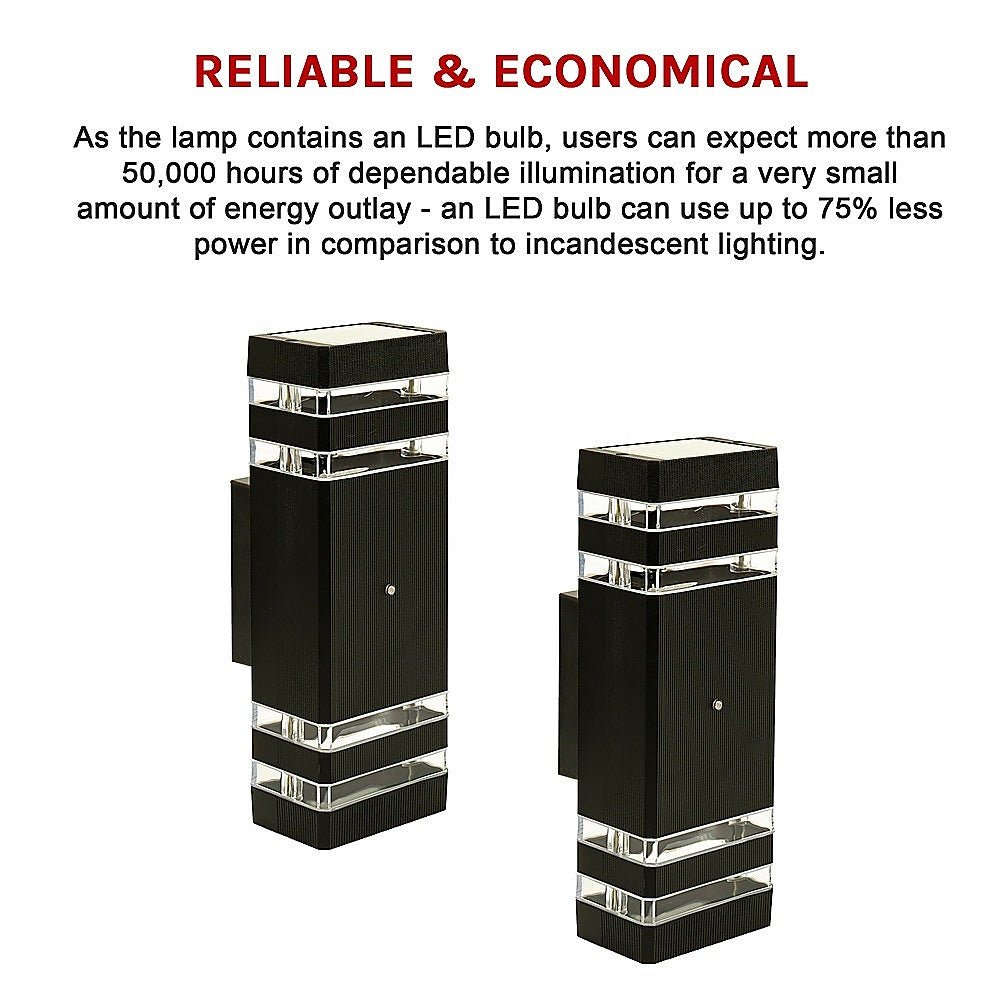 Modern 12" LED Up Down Wall Light dual Lamp Fixtures Outdoor Dusk to Dawn Sensor | Outdoorium