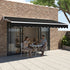 Motorised Outdoor Folding Arm Awning Retractable Sunshade Canopy Black 3.0m x 2.5m | Home & Garden > Shading