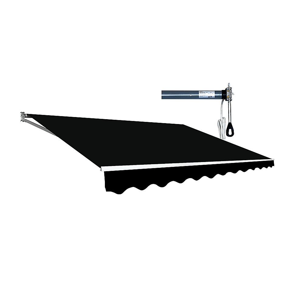 Motorised Outdoor Folding Arm Awning Retractable Sunshade Canopy Black 4.0m x 3.0m | Home & Garden > Shading > Awnings