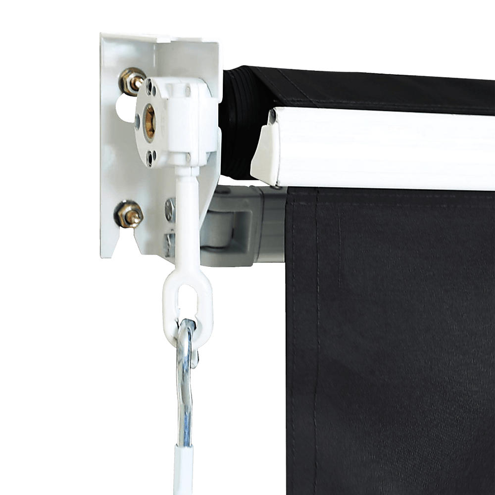 Motorised Outdoor Folding Arm Awning Retractable Sunshade Canopy Black 4.0m x 3.0m | Outdoorium