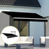 Motorised Outdoor Folding Arm Awning Retractable Sunshade Canopy Black 4.0m x 3.0m | Outdoorium