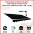 Motorised Outdoor Folding Arm Awning Retractable Sunshade Canopy Black 5.0m x 2.5m | Outdoorium