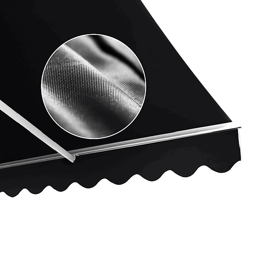 Motorised Outdoor Folding Arm Awning Retractable Sunshade Canopy Black 5.0m x 2.5m | Home & Garden > Shading > Awnings